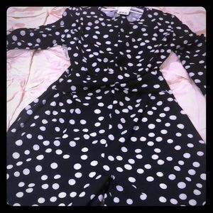 Navy blue with white polka dotted jumpsuit